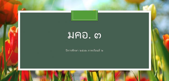 มคอ. ๓ ปีการศึกษา ๒๕๖๒ ภาคเรียนที่ ๒